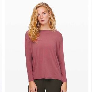 Lululemon Back In Action Long-Sleeve Top Size 6 stripes Euc 🍁🍂🌾🍁🍂🌾